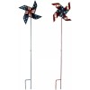 Eview Metal Pinwheel Yard Art Decoration with USA Flag Patter