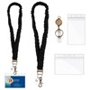 Scrunchie Lanyard for Teachers, Stretchy Elastic Breakaway Retractable Badge Reel