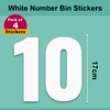 Pack of 4 White Wheelie White Bin Number 10 Stickers