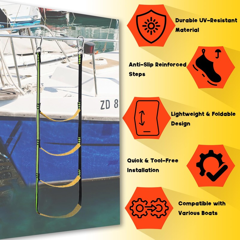 Boat Rope Ladder, 4/5 Step Heavy Duty (5 Step)