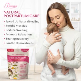 FIVONA Postpartum Soak Blend 48oz - Sitz Bath Salt Natural Soaking Blend - Epsom Salt with Pure Essentials Oils for Soothing Postpartum Recovery, Large Value Pack, Perineal Care