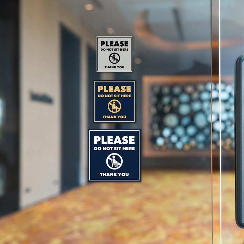 Square Please Do Not Sit Here Thank You Door or