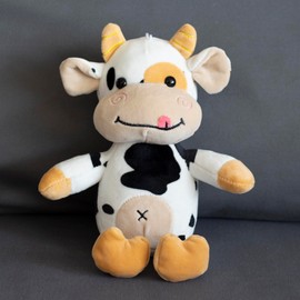 BSTSELER Cow Cattle Stuffed Animals Plush Toy 12" Large Milk Pillow Soft Cattle Plushies Cow Hug Pillow Stuffed Animals Doll for Boys and Girls (A: No clothes)