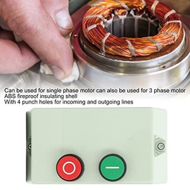 Magnetic Electric Motor Starter, Single Phase 3Kw 4Hp, 3 Phase 5.5Kw 7.5Hp Magnetic Motor Starter with Waterproof Plug, Overload Function, Flame Retardant Magnetic Switch Box