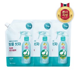 On the Body Cotton Foot Wash Feet Refill Lemon 500ml x 3 / 온더바디 코튼풋 발을씻자 리필 레몬 500ml x 3개