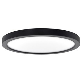 LUXRITE Slim 9 Inch LED Flush Mount Ceiling Light, 18W 1200LM, 5CCT 2700K 3000K 3500K 4000K 5000K, Dimmable LED Ceiling Light, Wet Rated, Energy Star, ETL Listed - Black