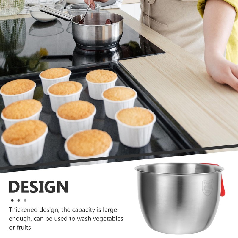 TOPBATHY Stainless Steel Mixing Bowls with Handle Mixing Batter Bowl