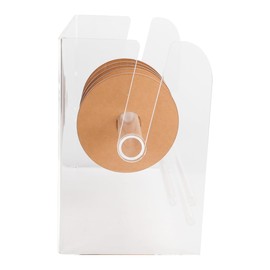 VOANZO Acrylic Sticker Roll Dispenser, Adjustable Label Dispenser, Transparent Label Sticker Holder, Organiser for Office, School and Home with 6 Discs