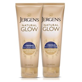 Jergens Natural Glow +FIRMING Self Tanner Body Lotion, Fair to Medium Skin Tone, Sunless Tanning Moisturizer with Collagen and Elastin. Helps to Visibly Reduce Cellulite, 7.5 oz (2 Pack)