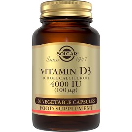 Solgar Vitamin D3 4000 IU (100 µg) Vegetable Capsules - Pack of 60 - Cholecalciferol - Keeps Bones and Teeth Healthy - Supports Muscle Function & Immunity - Vegetarian