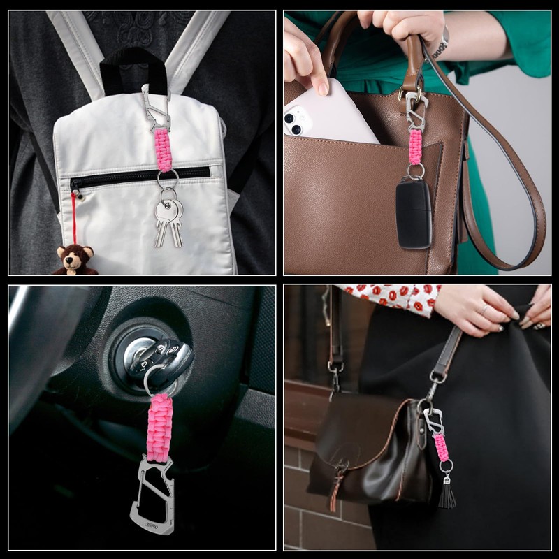 KeyUnity Carabiner Paracord KC00 Keychain Multi-functional [Ruler, Bottle Opener, Screwdriver,