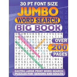 Jumbo Word Search: Big Book | 30 Pt Font Size