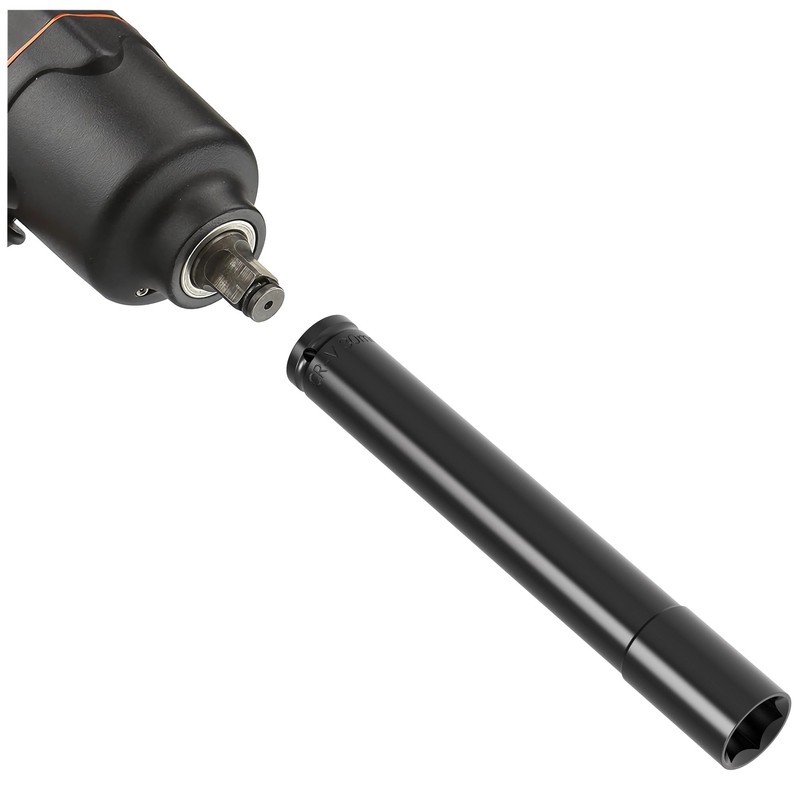 FOCMKEAS 1/2 Inch Drive by 30mm Deep Impact Socket, Heat-Treated