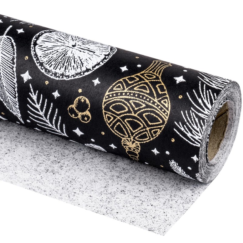 RUSPEPA Christmas Wrapping Paper Roll - Mini Roll - Black
