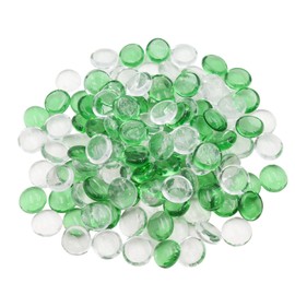 Wuyituart 1.1lb Green Mixed Glass Beads for Vases, Flat Glass Marbles Decorative Pebbles Beads for Vase Filler Fish Tank Aquarium Decor, 16mm-19mm