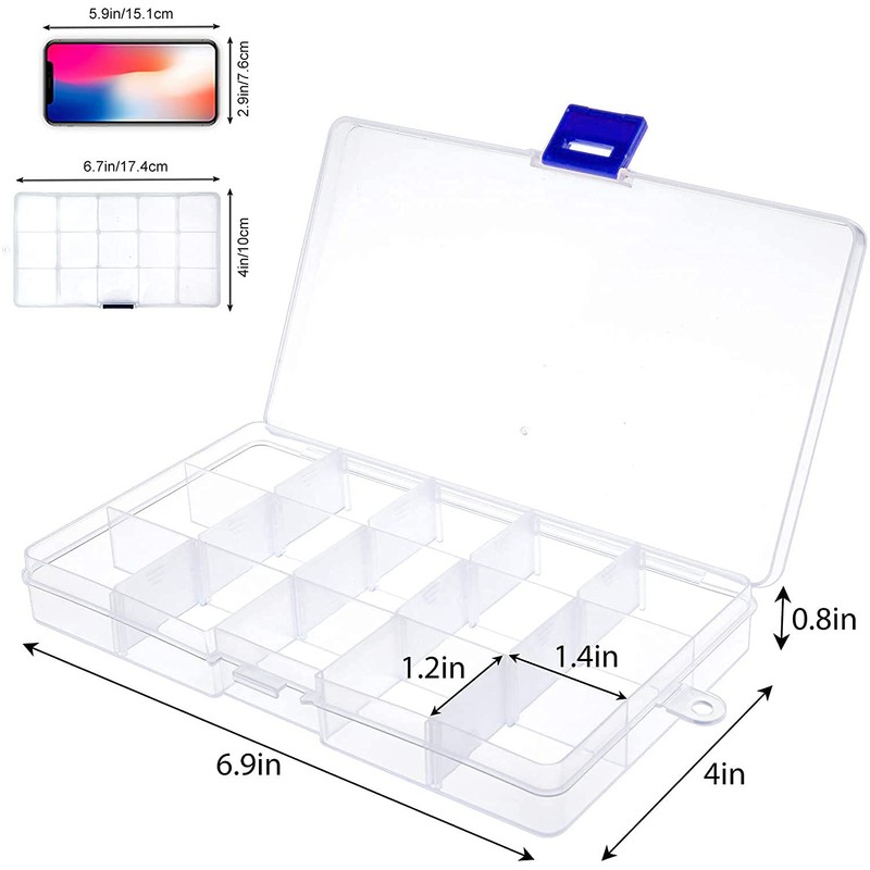 Gebildet Set of 4 Transparent Storage Case Accessory Parts Storage