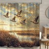 Sanzugh Rustic Hunting Duck Shower Curtain, Camo Wildlife Ducks Camouflage