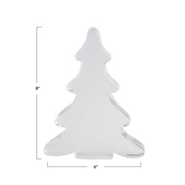 Creative Co-Op Flat Glass Tree Decor, Clear