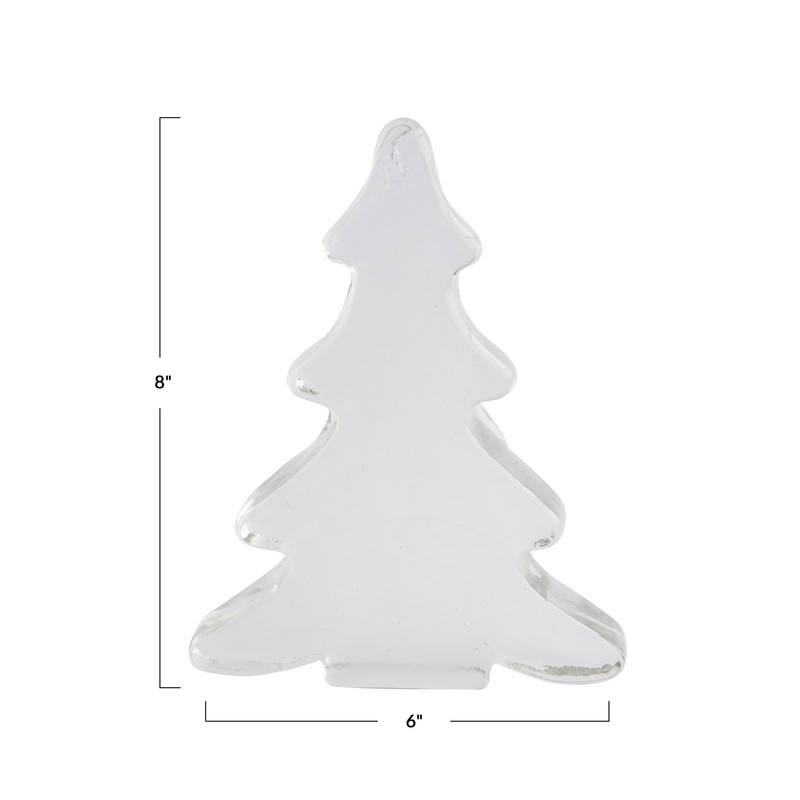 Creative Co-Op Flat Glass Tree Decor, Clear