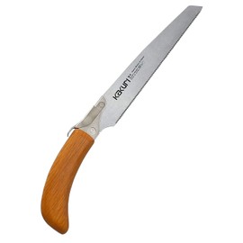 Japanese Hardwood Saw 8.2" for Woodworking - Professional Japanese Pull Saw for Oak, Maple, Hickory & Laminated Wood - Red Oak Handle with Oil Finish - Tool-Free Blade Replacement - Made in Japan