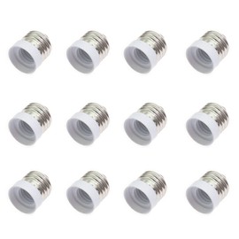 TWDRTDD 12PACK E26 to E17 Socket Adapter,Medium Screw E26 to Intermediate Base E17 Light Bulb Socket Adapter Converter Reducer