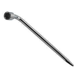 AUXBC 19mm Car Spare Tire Lug Wrench, Heavy Duty L-Type Tire Steel Tool with Slotted Hex End for Spare Tire Replacement, Car Repair, Maintenance