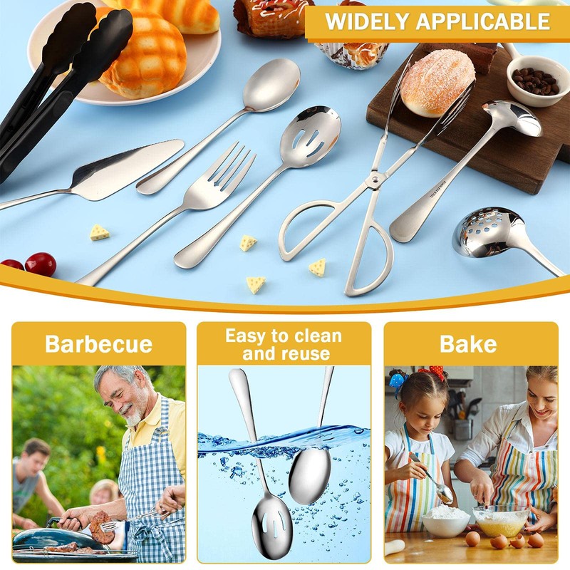 Tanlade 19 Pcs Stainless Steel Serving Utensils Set Flatware Include
