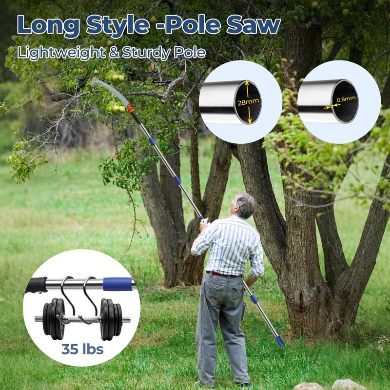 13FT Pole Saws for Tree Trimming with Sharp Pruning Blade