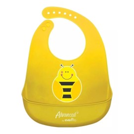 Evenflo Babero Evenflo Advanced 5559 Silicon Grado Alimenticio Color Amarillo Bichos Talla Chico