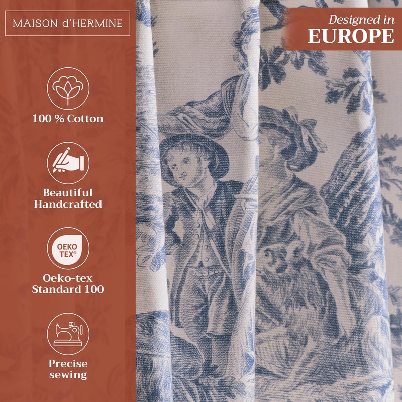 Maison d' Hermine Curtains for Living Room 100% Cotton 84