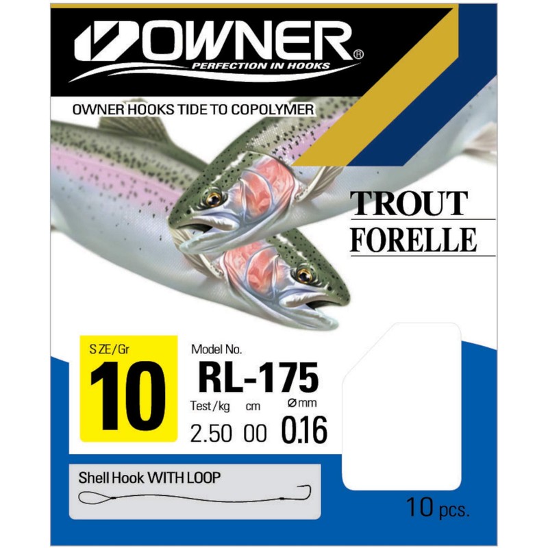 Owner Trout hooks, blue RL-175 Gr. 6 150 cm