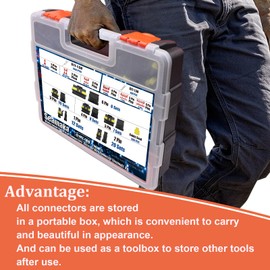 1008PCS 63 Sets Waterproof Automotive Electrical Connectors 1/2/3/4/5/6 Pin Electrical Wire Plug Connectors Kit Waterproof Male and Female Connector with Ratchet Crimping Tool