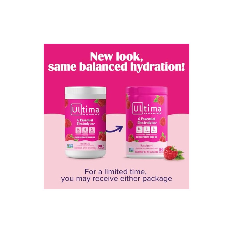 Ultima Replenisher, Raspberry, 90-Serving, 10.2 Ounce