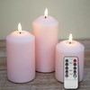 Girimax Blush Pink Flameless LED Pillar Candles with Remote, Flickering