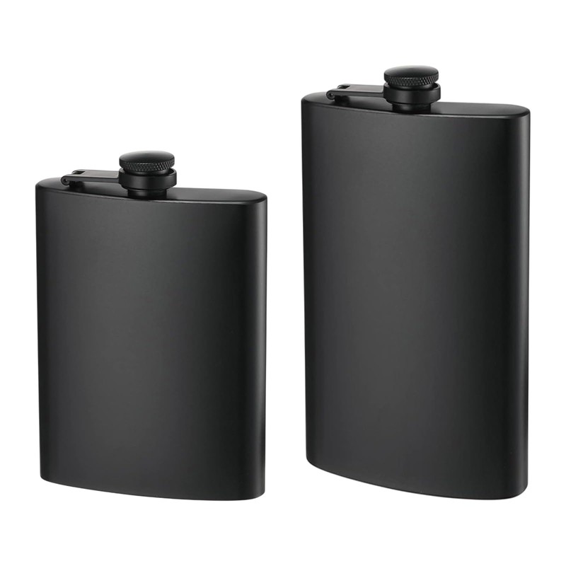 AUTUUCKEE 2 Pcs Hip Flasks, 8 Oz & 12 Oz,