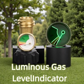 Propane Tank Gauge Level Indicator, Propane Gauge for Propane Tank 5 lb to 40 lb, Propane Gas Pressure Gauge, for RV, Gas Grill, Propane Heater, Fire Pit, QCC1/Type1 Connection