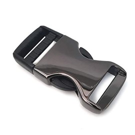 Ganzoo Metal Plastic Click Clasp, Set of 8, 3/4 Inch Clip Clasp/Buckle/Buckle for Paracord Bracelets, Dog Collars, Backpack, Colour: Titanium/Black, titanium