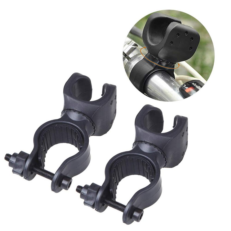 LIOOBO 2pcs Adjustable 360 Degree Rotating Bicycle Torch Clamp Holder