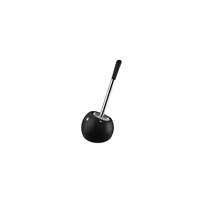 Sanwood Coppa Toilet Brush Set, Ceramic, Black, 16 x 37