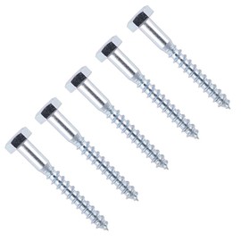 TERF® M10 X 200mm Coach Screws Hex Head M10 (10mm) X 200mm Wood Masonry Brick Concrete Wall Fixing Lag Screw Bolts for Aerial Satellite Dish TV Bracket Fence Shelves Mounting Decking - Pack of 5
