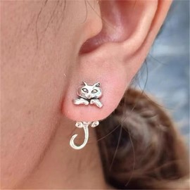 Cat Earrings for Women Girls Stuff Cat Stud Earrings Funny Cartoon Animal Earrings Cute Earrings for Teen Girls Cat Gifts for Cat Lovers