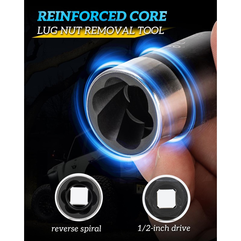 Thinkpro Locking Lug Nut Removal Tool-6 Pieces Deep Lug Nut