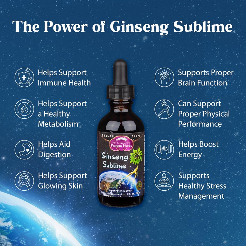Dragon Herbs Ginseng Sublime Drops | All Natural Extract Supplement