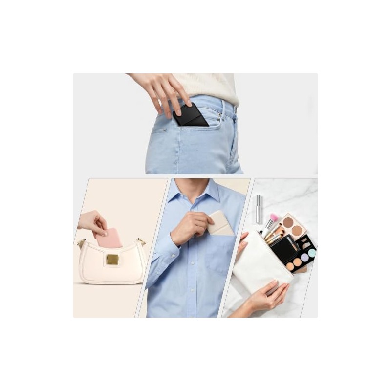 Espejo Portátil Plegable Set 4 Piel Sintética para Viaje y