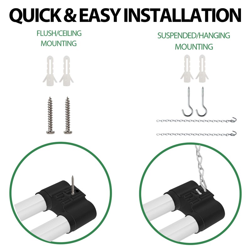 Bbounder 10 Pack Linkable LED Utility Shop Light, 4 FT,