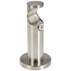 GARDINIA Windsor Series Curtain Pole Brackets with Diameter 25 mm, 1-Track Open, with Metal Mounting Plate, Includes Mounting Material, Distance from Wall 8 cm, Stainless Steel Look