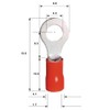 WeltiesSmartTools 10 Insulated Ring Cable Lugs M4 Red Insulated Crimp