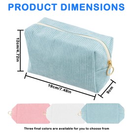 3 Stück Kosmetiktasche, Aufbewahrung Kleine Schminktasche, Tragbar Cosmetic Bag, Kosmetik Tasche mit Reißverschluss, Makeup Tasche für Skincare, Kosmetika, Toilettenartikel - Weiß, Rosa, Blau