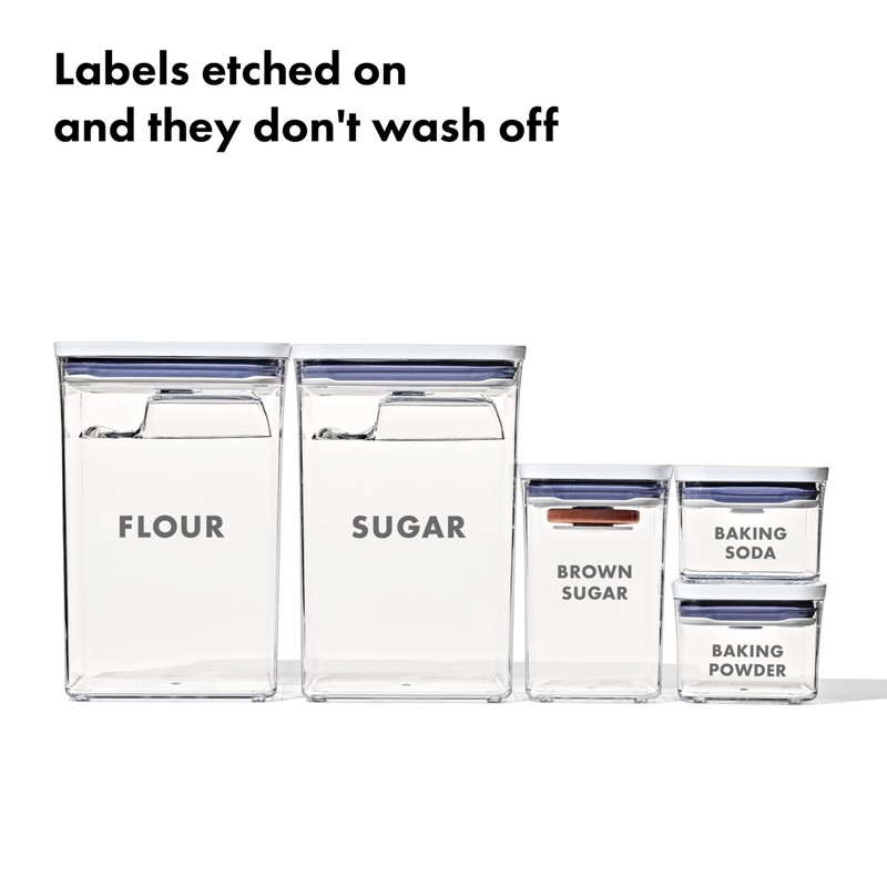 OXO Good Grips 8-Piece Prelabeled Baking POP Container Set