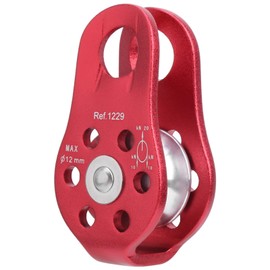 20KN Micro Climbing Pulley Fixed Side Pulleys Heavy Duty Pulley for Outdoor Aerial Work(red)